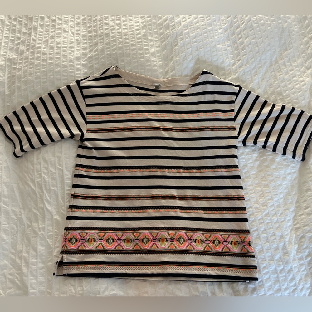 Medium J.Crew Womens Striped Aztec Shirt Pullover